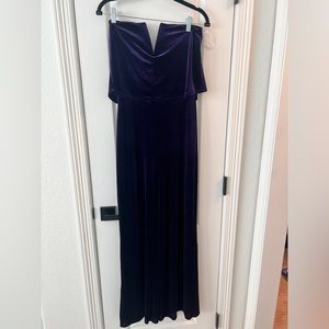 Dark Purple Lulu’s Velvet Strapless Jumpsuit